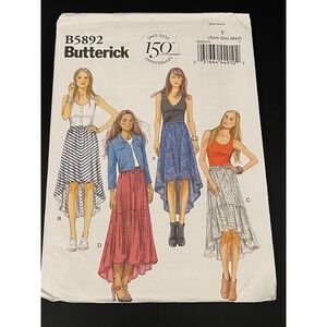 00332 - Butterick B5892 Misses' Skirt Sewing Pattern High Low Hem Size Y XS-S-M‎